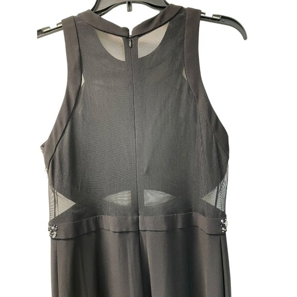 Morgan & Co Womens Formal Evening Long Maxi Dress Rhinestones Black Size 7/8 - Picture 4 of 9